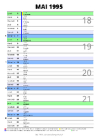calendrier mai 1995 au format portrait pour prendre des notes
