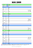 calendrier mai 2009 au format portrait pour prendre des notes