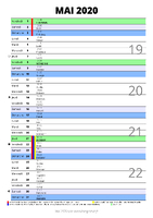 calendrier mai 2020 au format portrait pour prendre des notes