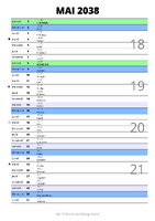 calendrier mai 2038 au format portrait pour prendre des notes