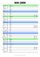 calendrier mai 2058 au format portrait pour prendre des notes