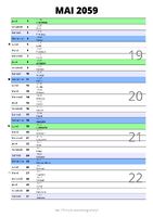 calendrier mai 2059 au format portrait pour prendre des notes