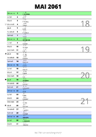 calendrier mai 2061 au format portrait pour prendre des notes