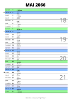 calendrier mai 2066 au format portrait pour prendre des notes