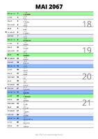 calendrier mai 2067 au format portrait pour prendre des notes