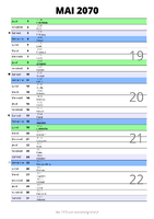 calendrier mai 2070 au format portrait pour prendre des notes