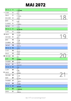calendrier mai 2072 au format portrait pour prendre des notes