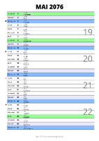 calendrier mai 2076 au format portrait pour prendre des notes