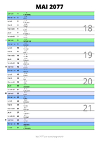 calendrier mai 2077 au format portrait pour prendre des notes