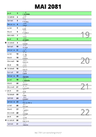calendrier mai 2081 au format portrait pour prendre des notes