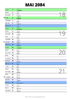 calendrier mai 2084 au format portrait pour prendre des notes