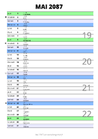 calendrier mai 2087 au format portrait pour prendre des notes