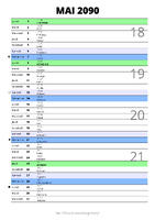 calendrier mai 2090 au format portrait pour prendre des notes