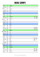 calendrier mai 2091 au format portrait pour prendre des notes