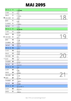 calendrier mai 2095 au format portrait pour prendre des notes