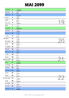 calendrier mai 2099 au format portrait pour prendre des notes