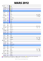 calendrier mars 2012 au format portrait pour prendre des notes