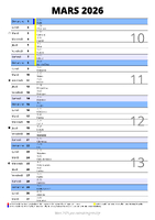 calendrier mars 2026 au format portrait pour prendre des notes