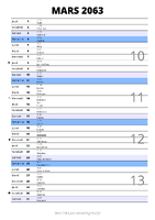 calendrier mars 2063 au format portrait pour prendre des notes