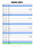 calendrier mars 2081 au format portrait pour prendre des notes