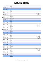 calendrier mars 2086 au format portrait pour prendre des notes