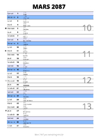calendrier mars 2087 au format portrait pour prendre des notes