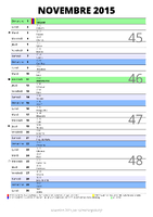 calendrier novembre 2015 au format portrait pour prendre des notes