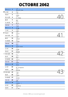 calendrier octobre 2062 au format portrait pour prendre des notes