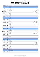 calendrier octobre 2072 au format portrait pour prendre des notes