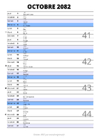 calendrier octobre 2082 au format portrait pour prendre des notes