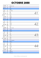 calendrier octobre 2088 au format portrait pour prendre des notes