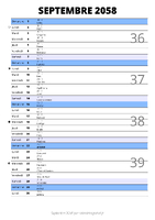 calendrier septembre 2058 au format portrait pour prendre des notes