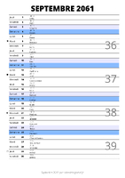 calendrier septembre 2061 au format portrait pour prendre des notes