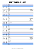 calendrier septembre 2063 au format portrait pour prendre des notes
