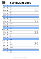 calendrier septembre 2086 au format portrait pour prendre des notes