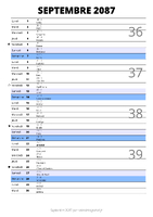 calendrier septembre 2087 au format portrait pour prendre des notes