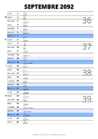 calendrier septembre 2092 au format portrait pour prendre des notes