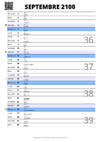 calendrier septembre 2100 au format portrait pour prendre des notes