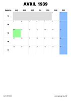 calendrier avril 1939 calendrier avril 1939 format portrait