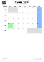 calendrier avril 2071 calendrier avril 2071 format portrait