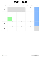 calendrier avril 2072 calendrier avril 2072 format portrait