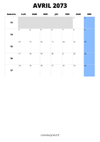 calendrier avril 2073 calendrier avril 2073 format portrait