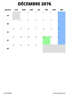 calendrier décembre 2076 calendrier décembre 2076 format portrait