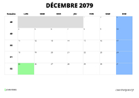 calendrier décembre 2079 calendrier décembre 2079 au format paysage