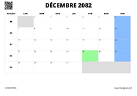 calendrier décembre 2082 calendrier décembre 2082 au format paysage