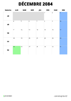 calendrier décembre 2084 calendrier décembre 2084 format portrait