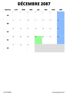 calendrier décembre 2087 calendrier décembre 2087 format portrait