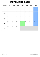 calendrier décembre 2098 calendrier décembre 2098 format portrait