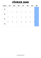 calendrier février 2049 calendrier février 2049 format portrait