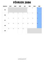 calendrier février 2086 calendrier février 2086 format portrait
